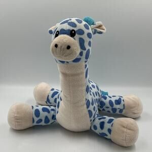 Beverly Hills Teddy Bear Gitzy Blue Cream Giraffe Plush Lovey 10” Rattle